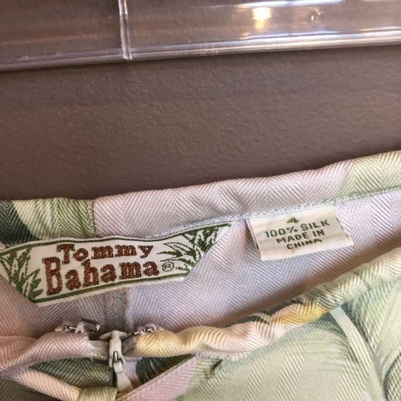 Vintage Tommy Bahama Silk‎ Wide Leg Pants Tropical - Picture 3 of 5